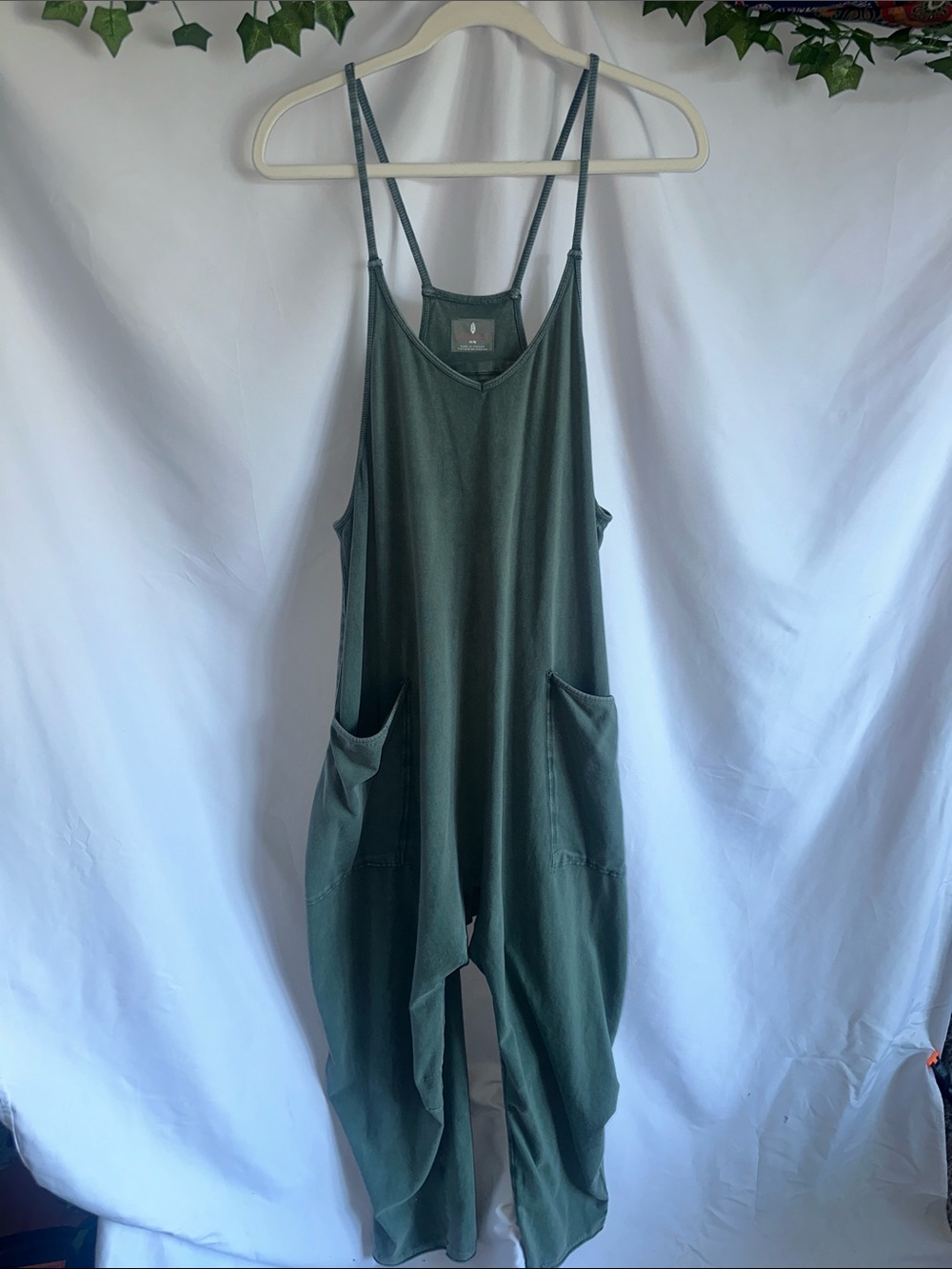 Free People For Movement Olive Green hot shot jumper with Contrasting Logo